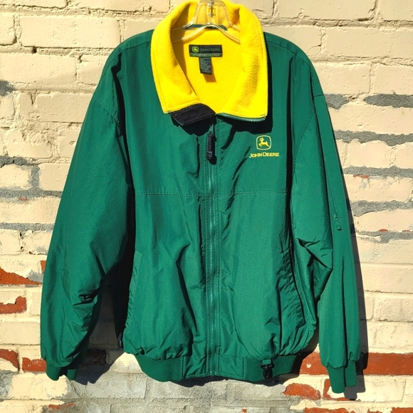 Vintage Men's John Deere Fleece Lined Jacket Size XL Embroidered Logo - Picture 1 of 7